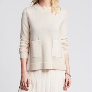 Banana Republic - sweater faux leather pockets M